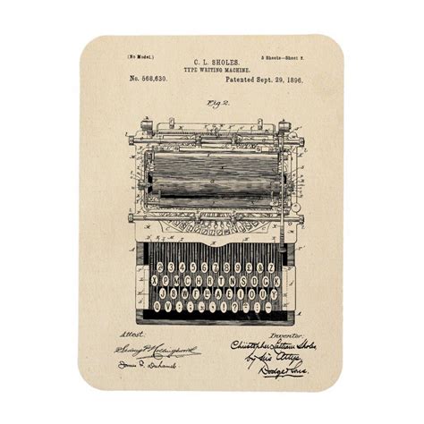 Vintage Typewriter Patent Magnet Zazzle Vintage Typewriters Vintage Writing Writing Machine