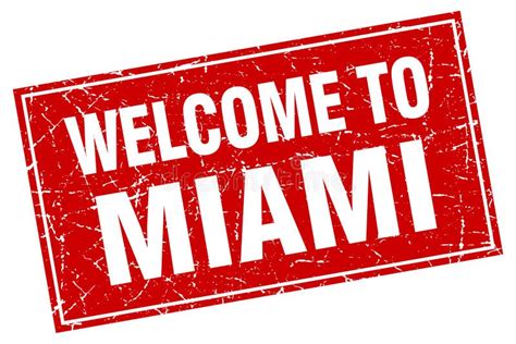 Welcome To Miami Stamp Stock Vector Illustration Of Vintage 125216367