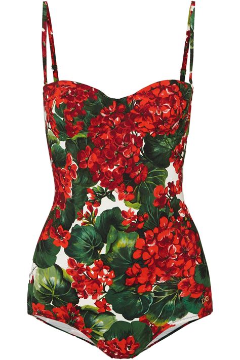 Dolce Gabbana Cutout Floral Print Underwired Swimsuit Dolce And