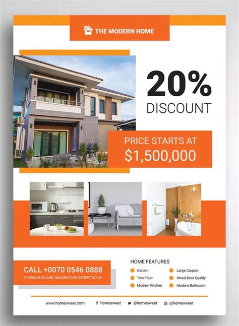 Property Promo Flyer Template Psd Real Estate Marketing Design
