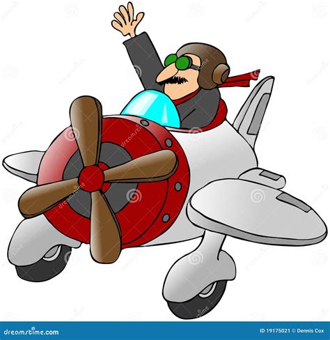 Pilot Waving From A Small Airplane Stock Image Image 19175021