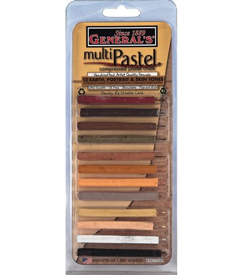 Hobby Lobby Generals Multi Pastel Art Chalk 12 Square Sticks