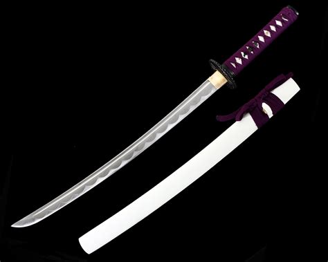 Collectibles Memorabilia Real Katana Swords Purple Blue Sharp Blade