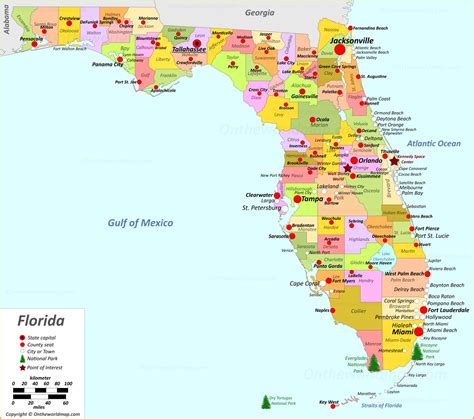 Map Of Florida Counties Printable