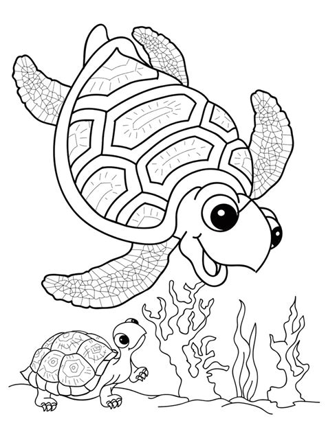 Seamless pattern, black and white cute hand drawn turtle doodle, coloring pages. Free Sea Turtle coloring pages. Download and print Sea ...