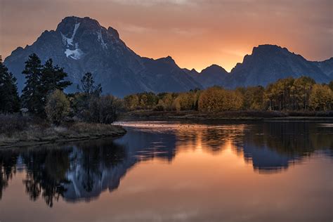 Oxbow Bend Sunset 2 Grand Teton National Park Wy Fred Mertz