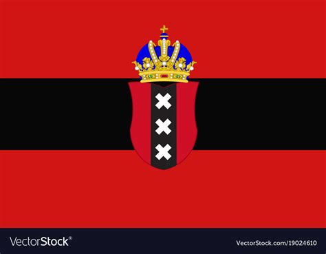 Flag Of Amsterdam Of Netherlands Royalty Free Vector Image