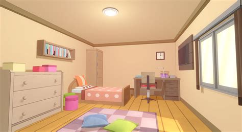 3d Model Anime Rooms Game Props Vr Ar Low Poly Cgtrader