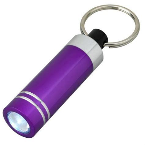 Personalized Mini Aluminum Keychain Rings With Led Light Purple