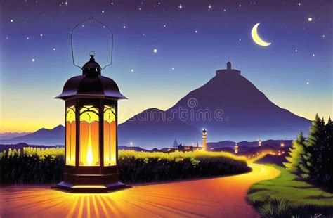 Islamic Lantern Lamp For Ramadan Kareem Eid Greetings For Muslim