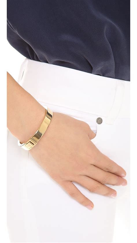 Michael Kors Hinged Bangle Bracelet Gold In Metallic Lyst