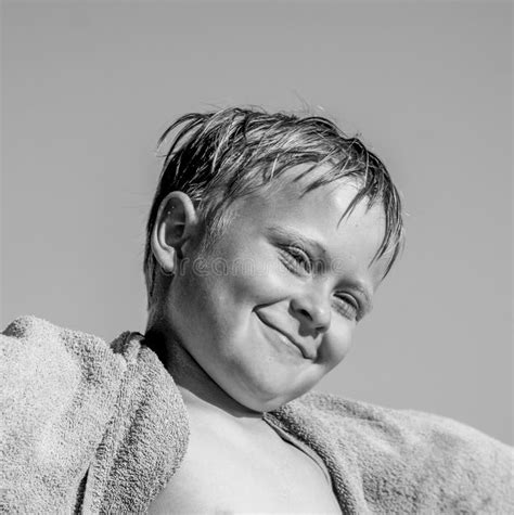 Smiling Happy Handsome Boy At The Beach Stock Photo Image Of Little