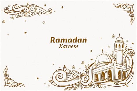 Illustration De Ramadan Kareem Dessiné à La Main Vecteur Premium