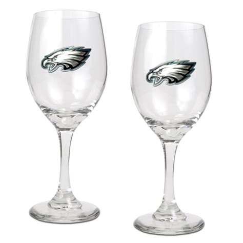 Philadelphia Eagles 14oz Wine Glass Set