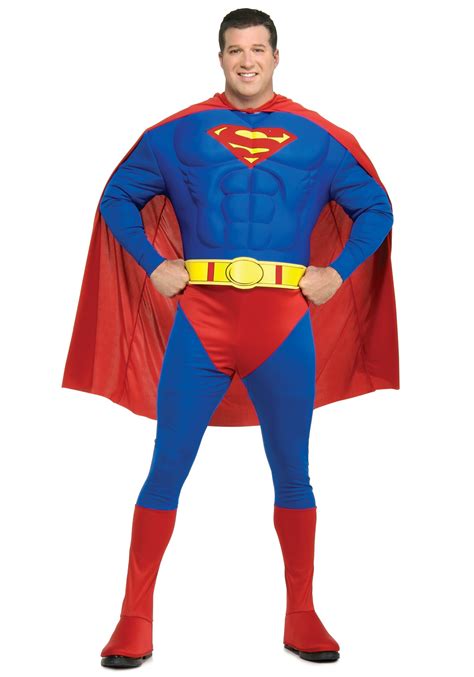 Adult Superman Costume Plus Size Superhero Halloween Costumes