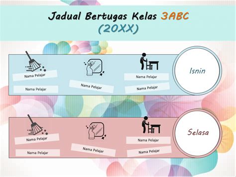 Template Jadual Waktu Kelas Boleh Edit