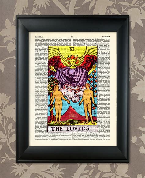The Lovers Tarot Card Print Tarot Card Poster Tarot Print Etsy Uk