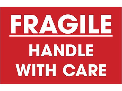 Download the handle with care logo for free in png or eps vector formats. "Fragile/Handle with Care" Label - 3 x 5" S-3514 - Uline