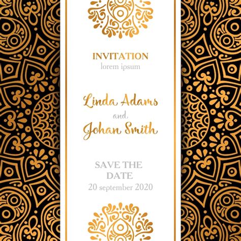 Premium Vector Elegant Luxury Wedding Invitation In Mandala Style