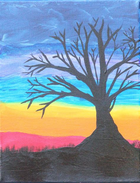 Tree At Sunset Drawing By Briah L Ryan