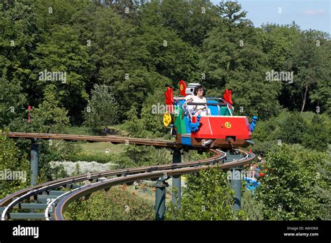 People On Skyrider Ride In Legoland Adventure Theme Park For Families