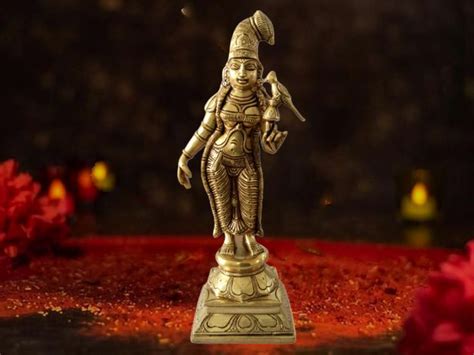Brass Andal Statue Andal Is The Incarnation Of Bhooma Devi And The Only Female Among 12 Alvars