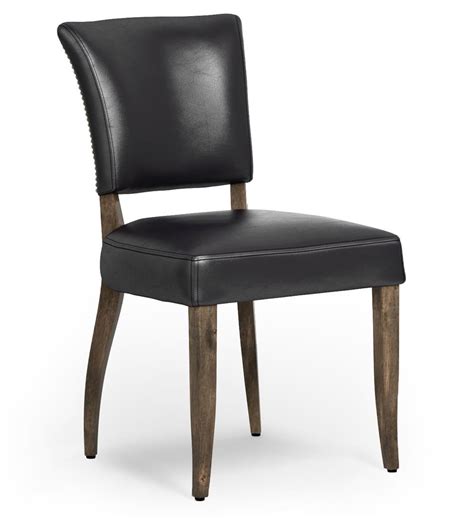 Melba Modern Classic Black Leather Dining Chair Kathy Kuo Home
