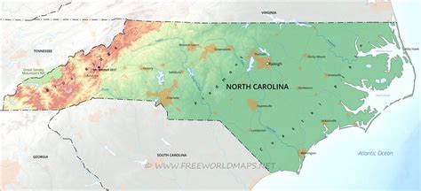 Detailed Map Of North Carolina World Map