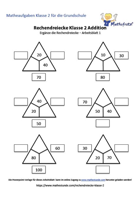 Uhrzeit zweite tageshälfte übung 1 übung 2 es handelt sich um verschiedene übungen / aufgaben für die 2.klasse. Rechendreiecke Klasse 2 | Arbeitsblätter zum Üben