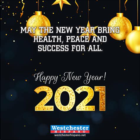 Counting my blessings and wishing you more. Happy New Year 2021 - Westchester Hispano