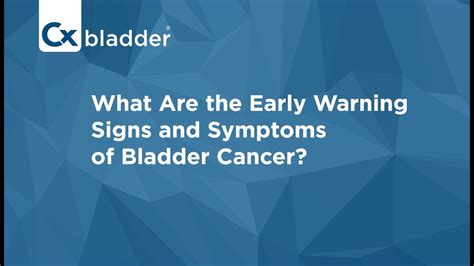 Early Symptoms Of Bladder Cancer Cxbladder Youtube