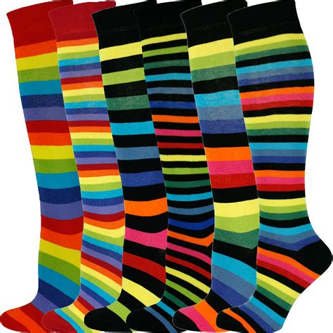 Mysocks Knee High Stripe Rainbow Socks Etsy