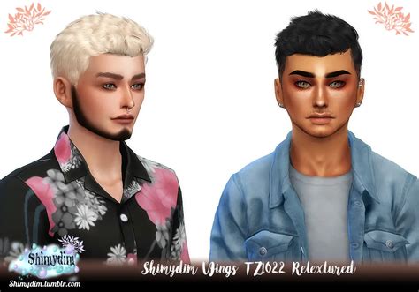 Shimydim Wings Tz1022 Hair Retexture Sims 4 Hairs