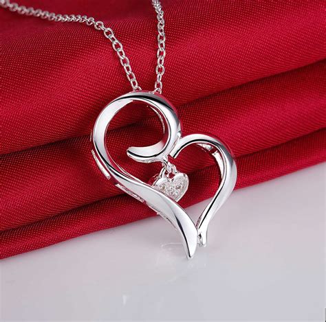 love heart sterling silver jewelry necklace new sale silver necklaces and pendants gaqtprzc