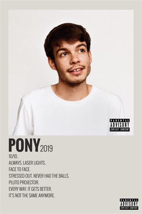 Alternative Minimalist Music Album Poster Pony By Rex Orange County