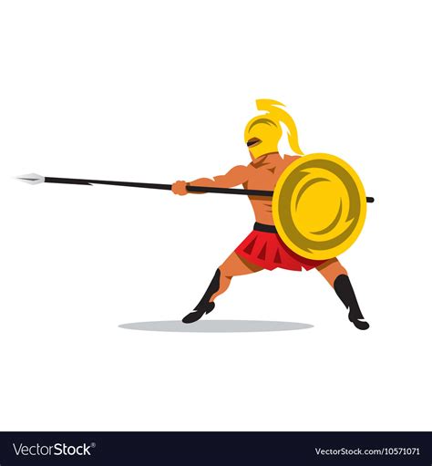 Gladiator Warrior Cartoon Royalty Free Vector Image