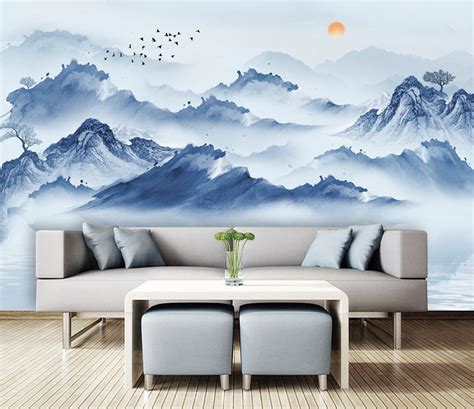Fototapeta - Niebieskie góry - 35998 - Uwalls.pl in 2021 | Living decor ...