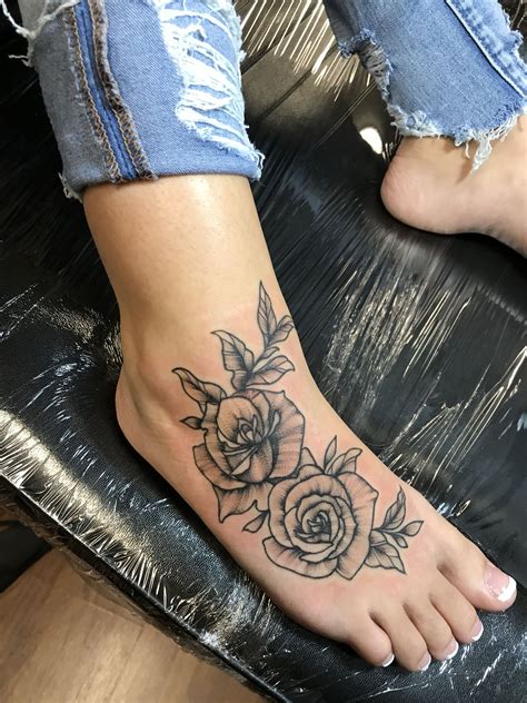 Pictures Of Flower Tattoos On Foot