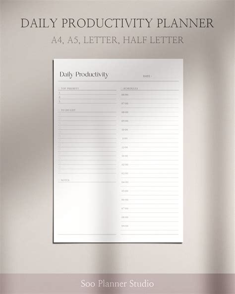 Daily Productivity Planner Pdf Printable To Do List Template Etsy In