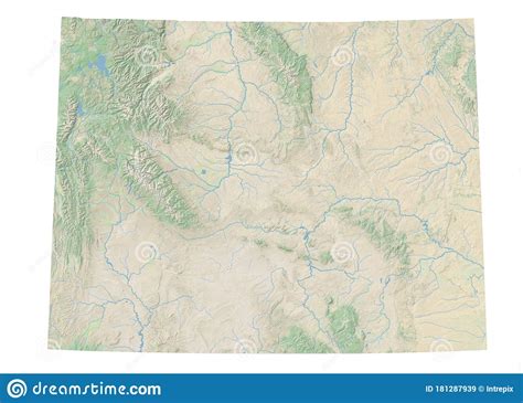 High Resolution Topographic Map Of Wyoming Stock