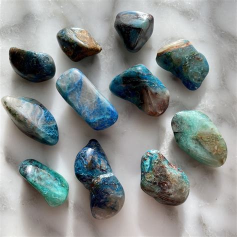 Chrysocolla Tumbled Pocket Stone Minera Emporium Crystal And Mineral Shop