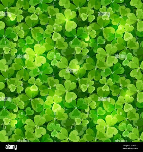 Vector St Patricks Day Seamless Background Texture With Green
