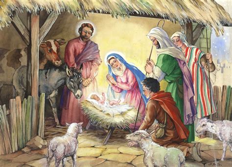 Watercolor Nativity Scene At Explore Collection Of