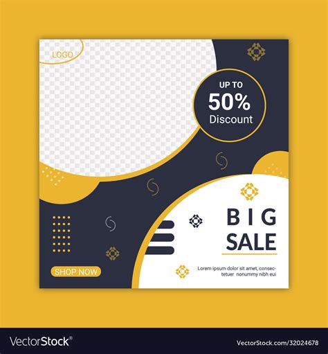 Big Sale Social Media Poster Design Royalty Free Vector