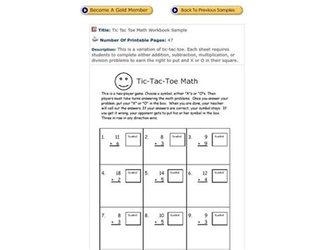 1 in 5 students use ixl for academic help and enrichment. Tic-Tac-Toe Math Worksheet for 1st - 2nd Grade | Lesson Planet