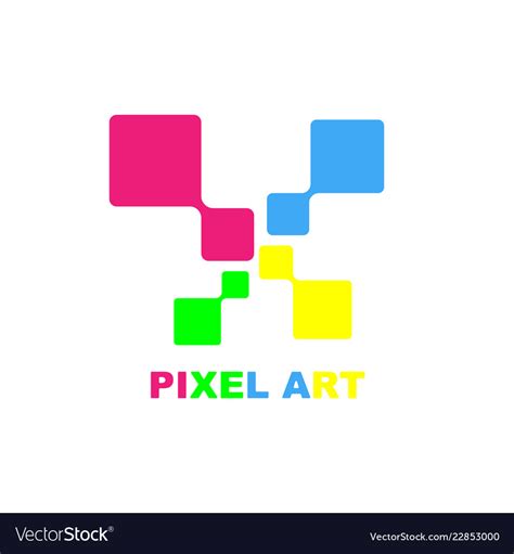 Pixel Art Logo Design Template Eps 10 Royalty Free Vector