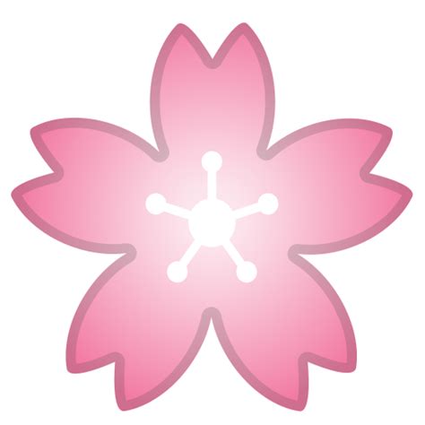 The cherry blossom emoji shows a single large, pink flower, often with multiple pink and white stamens surrounding its yellow center. 🌸 Flor De Cerezo Emoji