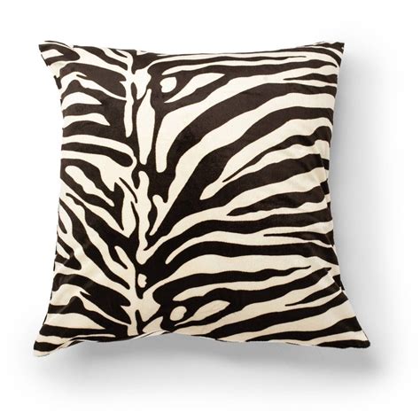 2pk 20x20 Printed Velvet Zebra Decorative Throw Pillow Brownnatural