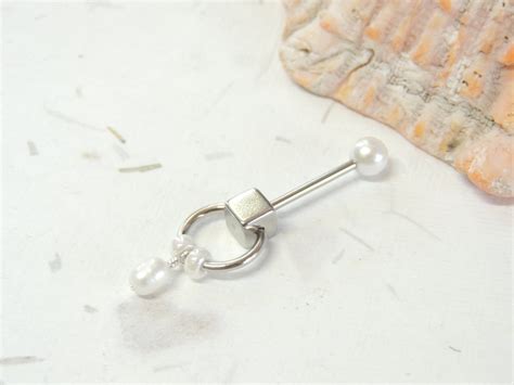 White Pearl Vch Vertical Clitoral Hood Piercing You Choose Etsy