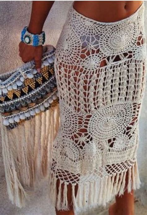 Crochet Beach Skirt Boho Hippie Skirt Wedding Bride Skirt Etsy